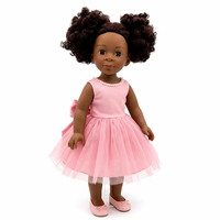 Poupée réaliste en vinyle de 18 pouces, fille afro-américaine à cheveux bouclés, pour collection, cadeau, vente en gros, OEM personnalisé
