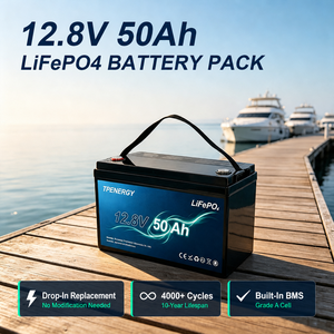 Batterie LFP TPENERGY 50Ah 12V avec BMS intégré 50A, sans entretien, pour <span class=keywords><strong>camping</strong></span>-<span class=keywords><strong>car</strong></span>, bateau, alimentation de secours - Product Image 1