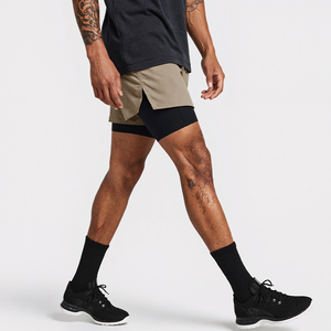 Black Training Pocket High Black Booty 2 en 1 Liner Pocket 7 pulgadas 2and1 Cintura alta Hombres Pantalones cortos para correr - Product Image 3