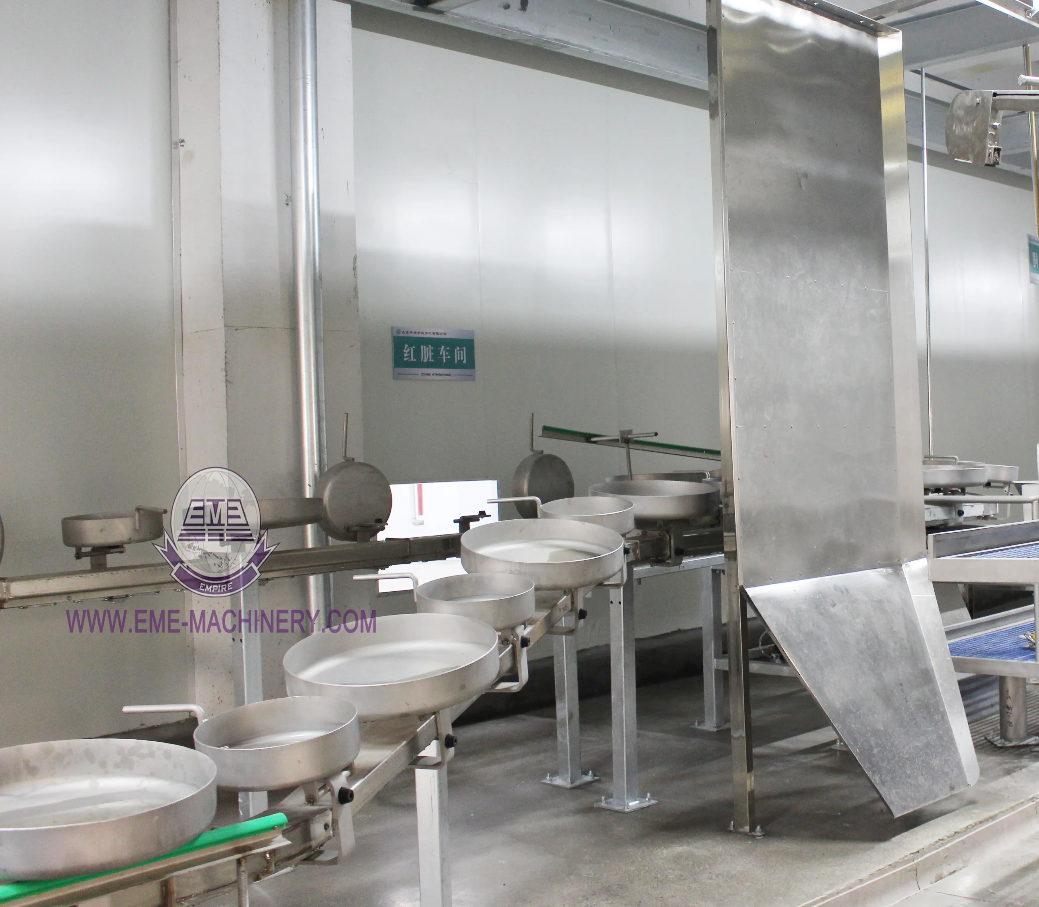 Mesin Pengolah Daging Babi Swine Otomatis, Peternakan Abattoir Viscera Offical Inspeksi Garis Konveyor Rumah Sembelih Babi