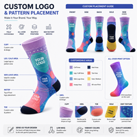 Chaussettes personnalisées sportives OEM sans couture, respirantes, à séchage rapide, absorbant la transpiration, résistantes aux déchirures, imprimées numériquement