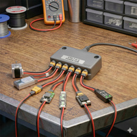Câble de connecteur de charge solaire 6 ports XT-60, interface 6x mâle vers femelle pour équipement d'alimentation extérieur, stockage de batterie, énergie