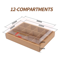 Boîtes Rigides Dorées Gaufrées pour Biscuits, Cupcakes, Macarons, Desserts, Friandises, Emballage Alimentaire de Mariage, Gâteaux, avec 2/4/6/9 Diviseurs