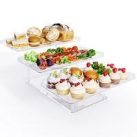 Plateau de service à 3 niveaux pour le divertissement, présentoir de table à dessert en acrylique pour fournitures de fête
