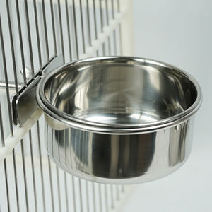 ถ้วยให้อาหารนกแก้วพร้อมห่วงแขวนทำจากสเตนเลสชามอาหารสัตว์เลี้ยง - Product Image 6