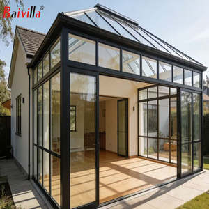 Invernadero de Vidrio Templado Resistente al Viento y a la Nieve, Solárium Exterior con Ventanas de Ventilación para Proyectos Residenciales de Jardín - Product Image 4