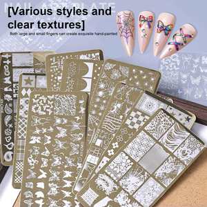 XY-CN série or français Nail Art timbre plaques multi-conception ligne modèles fleur Image modèle acier inoxydable timbre outil - Product Image 2