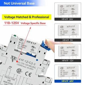 HF41F Electromechanical <b>Relay</b> 6A 250VAC SPDT With LED Indicator Socket 10Pcs - Product Image 4