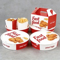 Caja de Cartón Blanca de Alta Calidad para Hamburguesas, Caja de Papel para Pollo Frito con Asa, Caja de Embalaje para Papas Fritas de Restaurante