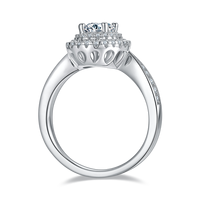 Fabriek Directe Verkoop Luxe Real Mossanite Ring 1.0ct Ovaal Gesneden 5*7 Mm 925 Zilver Witte Kleur Moissanite Vrouwen Vingerringen