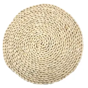 Material de piel de maíz de paja tejida aislamiento térmico Natural redondo resistente al calor posavasos manteles de mesa