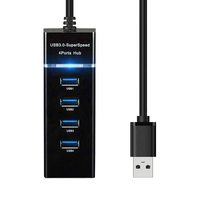 Accessoires informatiques ZhiMing Station d'accueil en alliage d'aluminium Hub USB 3.0 Adaptateur 4 ports Charge Transfert de données pour PC/Ordinateur portable
