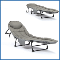 Lit pliant moderne et minimaliste en métal, chaise longue de pause déjeuner réglable, pliable en trois, pour extérieur et bureau