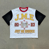 T-shirt Streetwear à Logo Personnalisé, Coupe Boxy, T-shirt Court Boxy pour Hommes, T-shirt Graphique en Coton 100% de Grammage Lourd et Surdimensionné pour Hommes