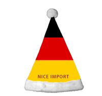 Meistverkaufte Deutschland-Flagge Weihnachtsmützen Komfortable Plüsch-Weihnachtsmützen für Erwachsene Neujahrs-Festliche Party-Kopfbedeckung