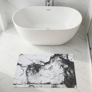 Alfombra de Baño/Jacuzzi de Jacquard Teñido con Hilo, Color Crudo/Gris Oscuro/Plateado, 70x120cm, Hecho en Turquía - Product Image 1