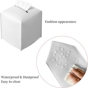 Boîte à mouchoirs carrée personnalisée avec logo, en cuir PU, support de ceinture, 5x5x5 pouces, design moderne et élégant, couleur personnalisée, pratique et durable - Product Image 4