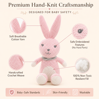 Vente en gros de jouets en peluche tricotés au crochet : lapin, éléphant, dinosaure, licorne, ours. Cadeaux mignons. Fournisseurs OEM ODM avec logo personnalisé.
