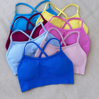 Soutien-gorge de sport à maintien élevé, respirant, extensible dans les quatre sens, avec logo personnalisé sur le devant, bretelles croisées, pour la salle de sport, le fitness, le yoga