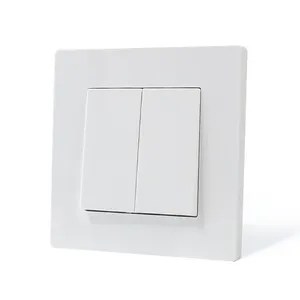 86 Series European Standard White / Black / Gold PC Plate 2 Gang 1 Way 2 Way Wall Push Button light Switch For Home Use