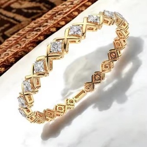 Bracelet en or 14 carats de haute qualité avec pierre de naissance et zircon cubique, bracelets et bracelets en moissanite - Product Image 1