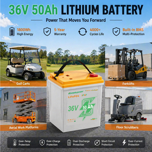 Batterie au lithium-ion LiFePO4 GC2 36V 50Ah, étanche IP65, remplacement pour batteries au plomb-acide pour chariots élévateurs électriques et voiturettes de golf - Product Image 4