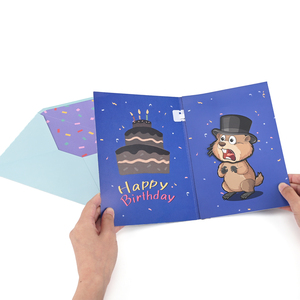 Carte de vœux sonore personnalisée avec design de dessin animé amusant en 3D, son haute fidélité avec enveloppe pour un cadeau d'anniversaire - Product Image 3