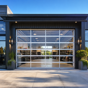 <span class=keywords><strong>Porte</strong></span> de <span class=keywords><strong>garage</strong></span> <span class=keywords><strong>sectionnelle</strong></span> motorisée électrique moderne en aluminium robuste et résistante au vent pour entrepôt extérieur - Product Image 1