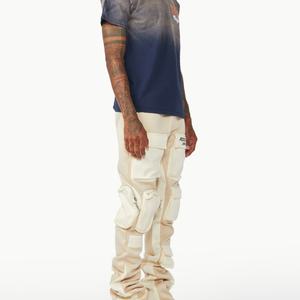 Pantalones Vaqueros Rectos Lvory para Hombre, Logotipo Personalizado, Frente Plano, Lavado de Color, Primavera, Ecológicos, Transpirables, Pantalones Cargo Lisos - Product Image 3