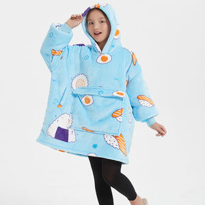 เสื้อฮู้ดผ้าฟลานเนลเชอร์ปาสำหรับเด็ก แบบสวมใส่ได้ ผลิตจากโรงงานโดยตรง ขายส่ง ราคาโรงงาน  ขนาดใหญ่พิเศษ ใช้เป็นผ้าห่มได้ - Product Image 6