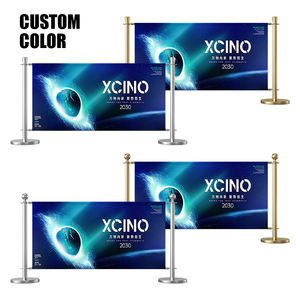 Toptan gelişmiş açık Cafe kalabalık kontrol çit krom payanda bariyer barikat kapak afiş standları - Product Image 6