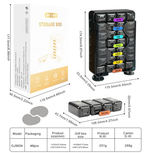 Gujia ABS + PP Boîte à pilules hebdomadaire écologique de 7 jours avec 4 compartiments pour tablettes pour le stockage des médicaments de voyage - Product Image 6