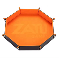 Plateau à dés surdimensionné LOGO en relief à quantité minimale de commande bas avec rangement d'accessoires de jeu de société en velours plateau personnalisé en cuir pliant