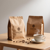 Sacs d'emballage personnalisés en papier kraft de haute qualité pour café et aliments pour animaux de compagnie, avec valve unidirectionnelle, fermeture éclair, scellage huit côtés, résistants à l'humidité, 250g-1kg en vrac