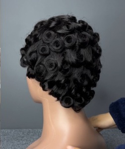 Mechanism Chioma Human Hair <b>Wig</b> Pixie Cut <b>Short</b> Curly <b>Wig</b> Natural Black <b>Short</b> Hairstyle For African Women - Product Image 1