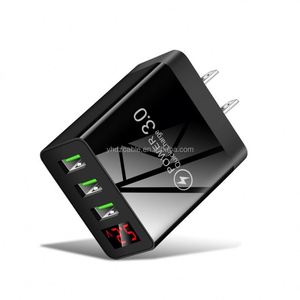 Manufacturer Wholesale 3-Port USB Wall Charger with Digital Display for Fast Charging <b>UK</b> EU US <b>Plug</b> Head - Product Image 6