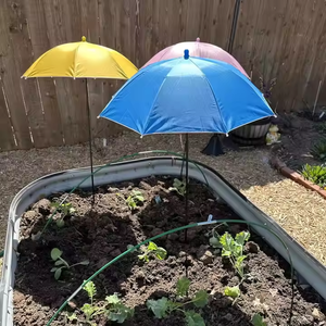 LS Umbrella 09 Protection UV personnalisable Jardin argenté pour plantes en pot Lits de fleurs Contrôle manuel Design mignon Fabriqué en polyester - Product Image 3