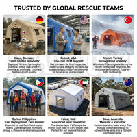 Abri médical gonflable en tissu Oxford résistant aux intempéries, tente de secours quatre saisons pour agents de sourcing professionnels