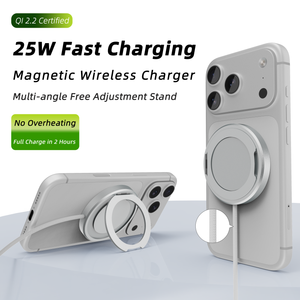<span class=keywords><strong>Cargador</strong></span> inalámbrico magnético de carga rápida Qi2.2 certificado de <span class=keywords><strong>25W</strong></span> con soporte para <span class=keywords><strong>Samsung</strong></span> Android, base de carga inalámbrica de <span class=keywords><strong>25W</strong></span> - Product Image 1