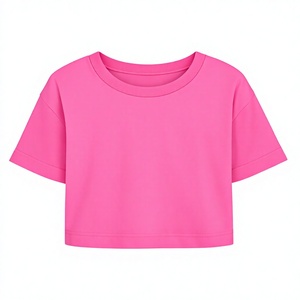 Custom Print Multiple Colors <b>Women</b> Solid Cotton Crew <b>Neck</b> <b>Roll</b> Cuff Short Sleeve Regular Fit Casual Summer Quick Dry Breathable - Product Image 4