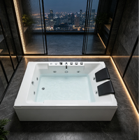 Bañera de Hidromasaje Interior Económica, Bañera de Acrílico Independiente con Accesorios Completos para Proyectos de Apartamentos