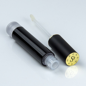 Tube de brillant à lèvres rond en plastique personnalisé de 5ml bouchon en métal doré récipient cosmétique vide rechargeable pour baume à lèvres - Product Image 3