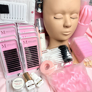 Kit de formation aux extensions de cils pour débutants, ensemble de pratique professionnel avec tête de mannequin, outils, cils, étui portable - Product Image 4