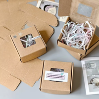 Cajas de Embalaje de Regalo Plegables Reciclables con Ventana de Papel Kraft Marrón Mini Reutilizables Personalizadas, Fábrica OEM