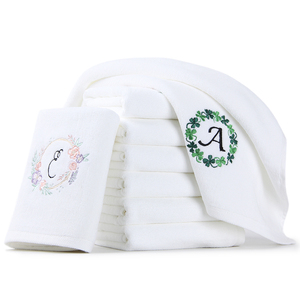 Fabriek Direct Goedkope Katoenen Badstof Witte Hand Gezicht Handdoek Met Fancy Borduurwerk - Product Image 5