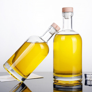 Botellas de Vidrio Transparentes de Lujo para Licores de 100ml, 200ml, 375ml, 500ml, 750ml y 1000ml, para <span class=keywords><strong>Ron</strong></span>, Tequila, Vodka, con Tapa de Madera - Product Image 2