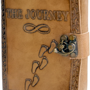 Diario de cuero hecho a mano Journey, cuaderno de bocetos Vintage para hombres y mujeres, diario impreso personalizado - Product Image 1
