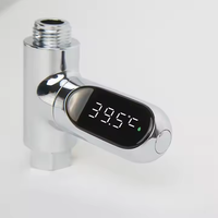 Ensemble d'accessoires de salle de bain personnalisés OEM en ABS moderne Affichage LED Jauge de température d'eau Instruments blancs chauds auto-générateurs