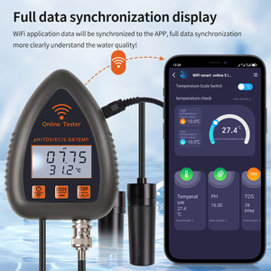 Profissional de Alta Precisão 991W WIFI <span class=keywords><strong>Online</strong></span> Digital 5 em 1 Qualidade da Água testador PH TDS EC S.G TEMP Medidor Para Plantio Aquático - Product Image 3