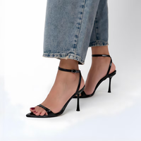 Sandales à talons hauts pour femme, bout ouvert pointu, rehaussantes, chaussures décontractées d'été pour l'extérieur